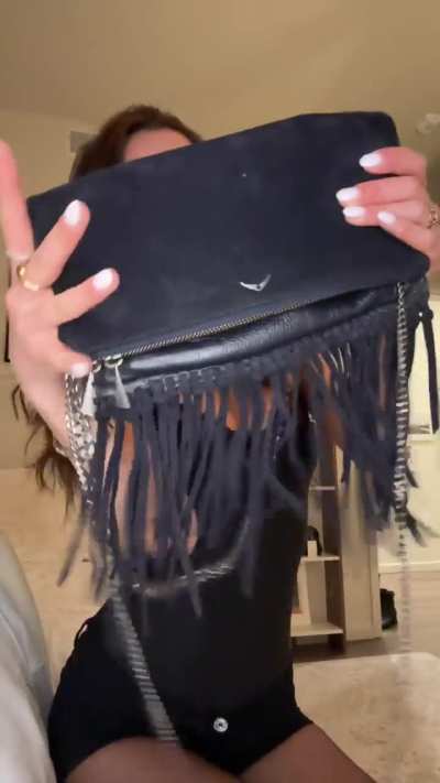 showing off the new bag