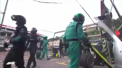 Synchronized Pit Stops By The Mercedes Pit Crew | 2018 Monaco Grand Prix