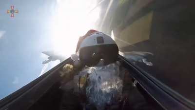 Ukrainian Mig-29 pilot in Santa costume firing missiles at Russian targets