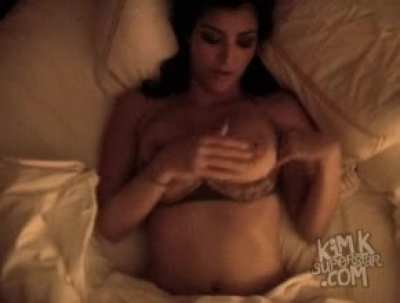 Whipping out her bare tits