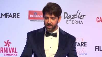 Bollywood celebrities answering the question "What are you wearing tonight?", and then there's Hrithik