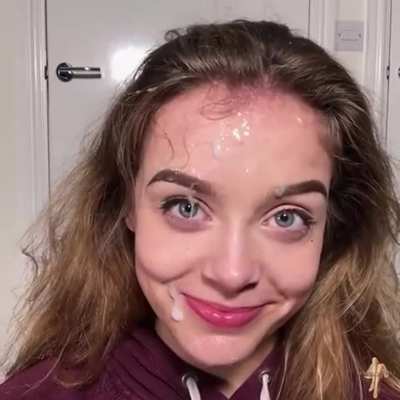 She is even cuter with cum on her face