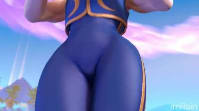 Chun-Li shaking her booty (Imflain)