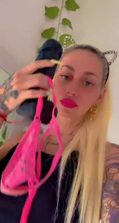 Look Slut Goddess got u a new Thong I’ll train u how to suck a real cock