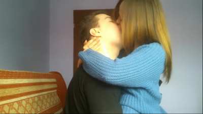 College Couple Kissing