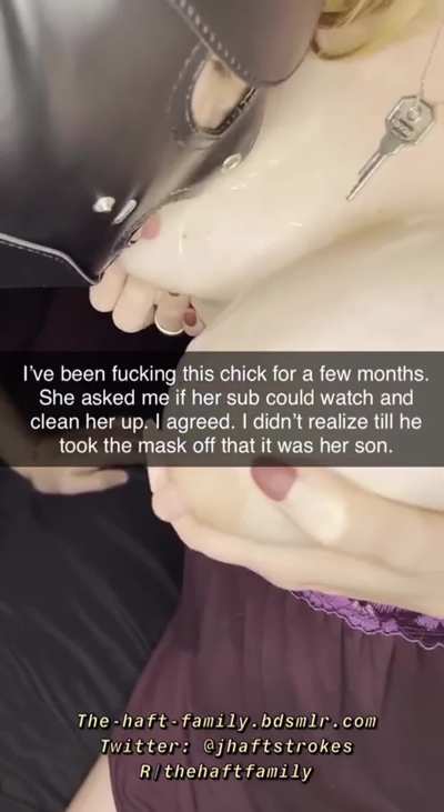 Son cleans up Mommy
