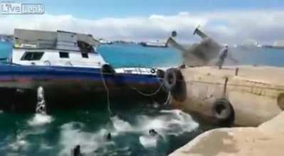 A barge containing 600 gallons of diesel fuel sank and leaked into the ocean off the Gal&aacute;pagos Islands in Ecuador during offloading, after a crane carrying cargo tipped over into it. The incident occurred in December of 2019.