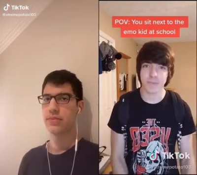 POV: You sit next to the emo kid in school