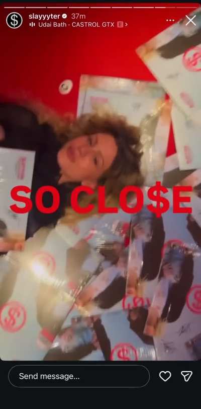 I just know she’s laying on top of my record in this video