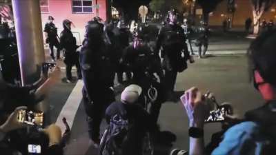 Man says "arrest me" and refuses multiple orders to leave the area ... gets arrested - Portland August 31st