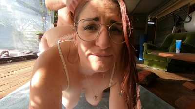 Glasses are perfect for storing the cum so I can eat it up!