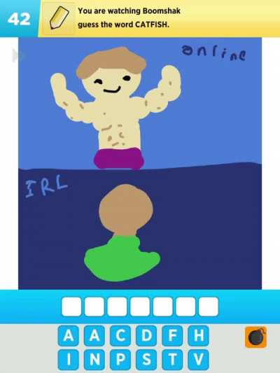 My 14 year old drew this as a clue for &ldquo;Catfish&rdquo;