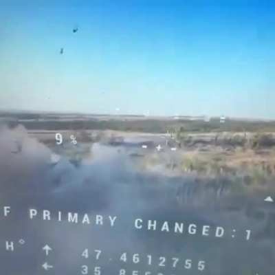 A Ukrainian FPV pilot drops a charge into a Russian dugout. Unfortunately, a Russian soldier got caught in the explosion.