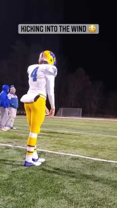 Kicking a field goal in high winds