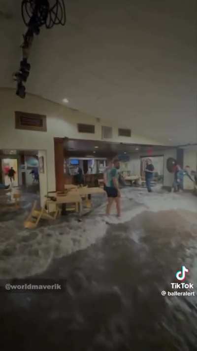 The strength  of flood waters