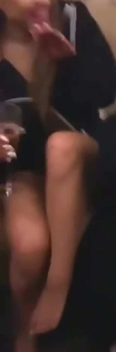 One sip of champagne and she opens her legs