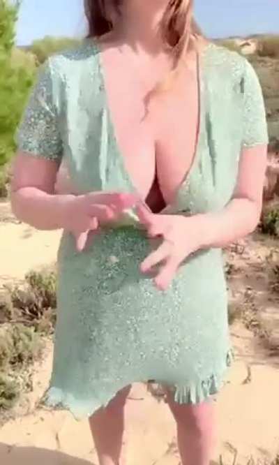 bouncing tits at the beach today