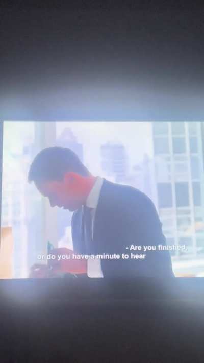 what happens when Harvey&rsquo;s trying to say &ldquo;or do you have a minute&rdquo; here?