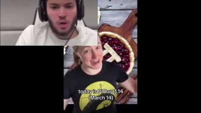 Adin Ross's reaction to misinformation about the irrationality of &pi; on March 14th