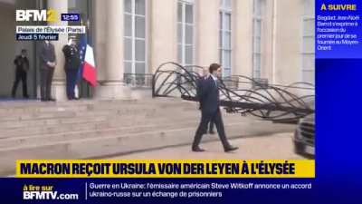Emmanuel Macron receives European Commission President Ursula von der Leyen at the &Eacute;lys&eacute;e Palace