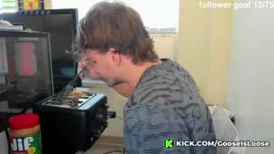 Streamer stuck a fork in a toaster