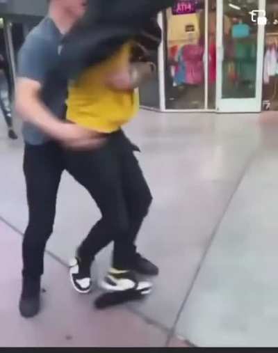 His face when he starts choking him