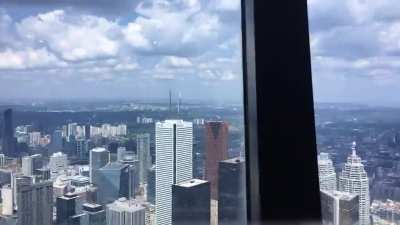 The CN tower in Toronto Canada has a restaurant that spins 117 stories up in the air