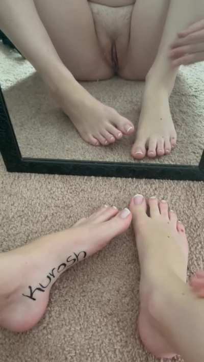 A FAN wanted his name written on my feet and for me to show off my pussy and feet together. How&rsquo;d I do?