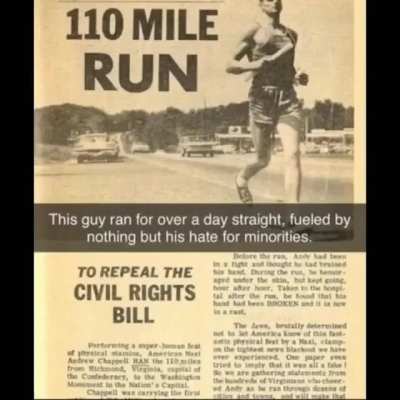 Racist wins a race