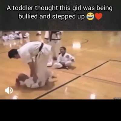 The toddler is packing a punch