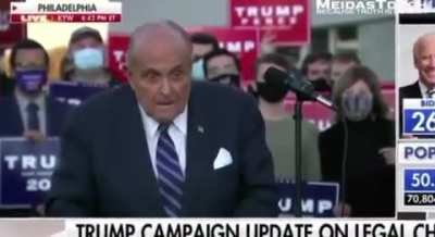 Rudy Giuliani&rsquo;s face when Fox calls Michigan for Biden (From MeidasTouch)