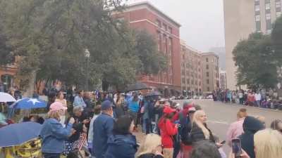 QAnon conspiracists gather in Dallas on the grassy knoll today awaiting JFK Jr's return.