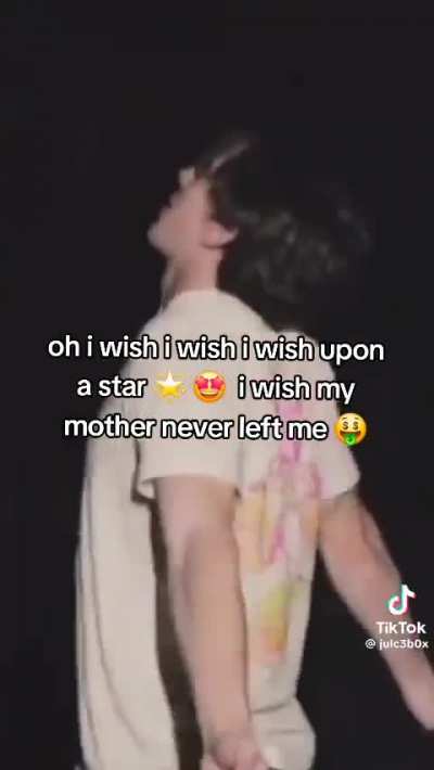 oh i wish i wish i wi upon a star ⭐🤩 i wsh my mother never left me 🤑