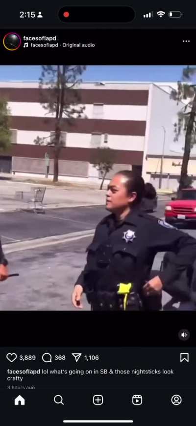 LAPD Posts video on their friends and family Instagram account brutalizing a handcuffed woman