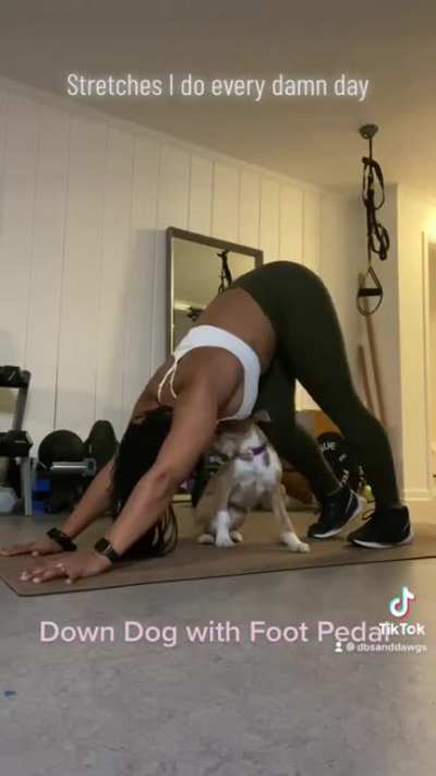 Louise helping me stretch