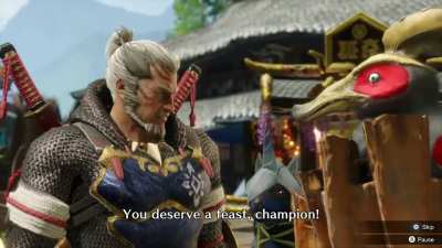 Accidentally forgot to remove my layered armor during a cutscene...I've been laughing for 20 minutes