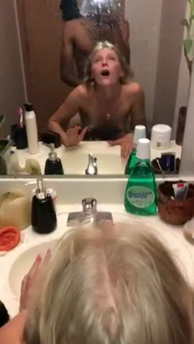 BBC Bathroom Blonde Cheating Cuckold Doggystyle Interracial Moaning Porn GIF by tightteens M&pound;GA👅