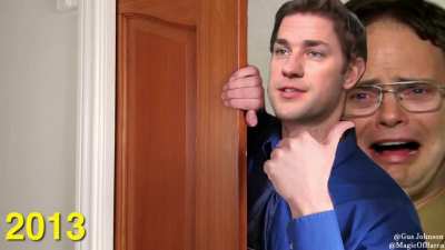So..I deepfaked John Krasinski (Jim) on Gus in his "jim's office pranks over the years" video and this is how it turned out