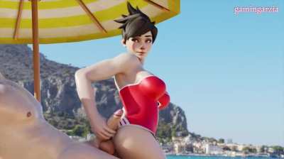 Tracer giving a handjob (Sound Update) (Gamingarzia) [Overwatch]