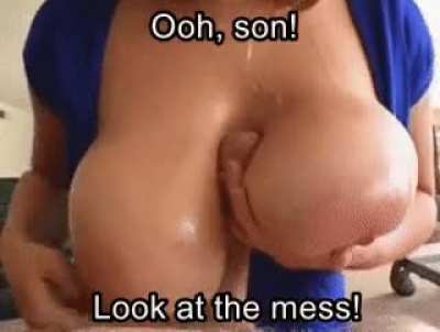 Mommy is going to need a shower now