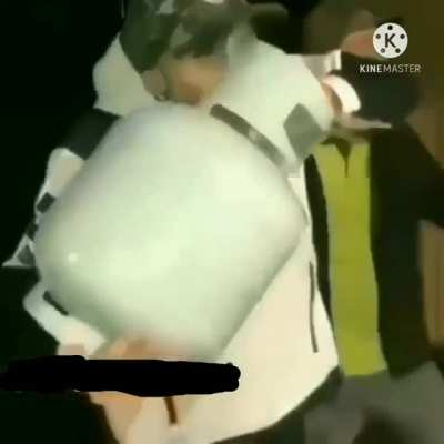 Mans over here gaining super powers from propane tanks
