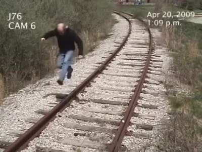 Watch out for trains!