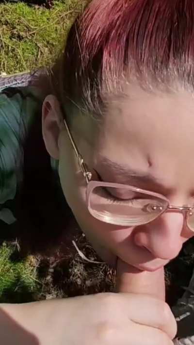 Queenching her thirst on the hike