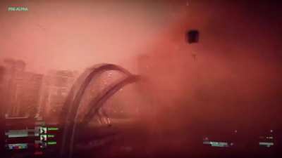 The HUD glitches when approaching tornados.