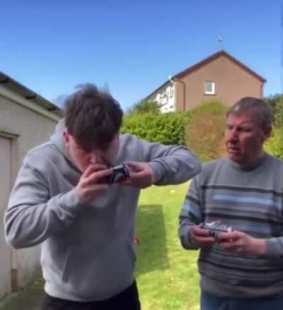 Chugging a beer&hellip;
