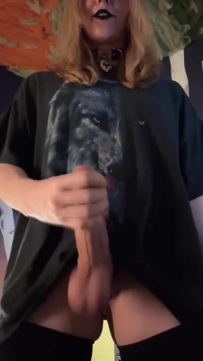 Uncut juicy trans girl cock