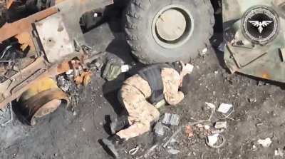 Lone Russian soldier with striking resemblance to L&eacute;on gets finished off with a FPV drone