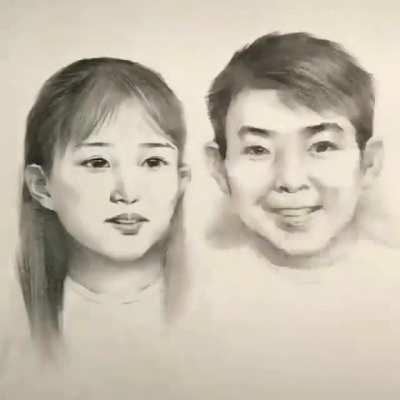 The progression of aging in one drawing