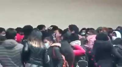 When a huge crowd lean on the railing at the same time