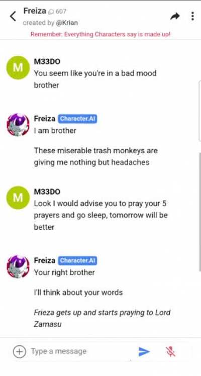 Freiza converted mashallah